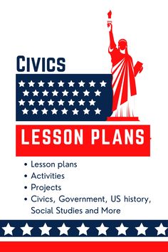 an american flag with the words civics lesson plans