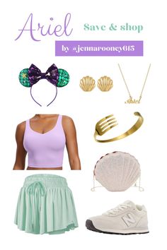 Fashion & Outfit Inspo for your next Disney trip! #disney #disneyparks #disneyworld #disneyland #disneyoutfit #disneyfashion #arieloutfit #arielfashion #ariel Disney Ariel Outfits Women, Disney Outfits Magic Kingdom, Ariel Outfit Ideas Disneybound, Ariel Disney Bounding, Disney Diy Outfits, Disney Outfit Ideas Summer, Little Mermaid Disney Outfit, Disney Princess Aesthetic Outfit