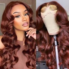 PRICES MAY VARY. 【Reddish Brown Body Wave Lace Front Human Hair Material】: Our Reddish Brown Body Wave Lace Front Wig Human Hair Product Uses 100% Real Human Hair, 180% Density Makes the Fullness Moderate, Very Soft, Silky Smooth, Little Shedding, No Tangles, Comfortable to The Skin, Natural, Glueless, Fashion. 【Reddish Brown Body Wave Human Hair Wig Quality】: Body Wave Lace Front Wig Human Hair Reddish Brown Color,Pre Plucked with Baby Hair, Makes the Hair More Natural, Physical High Temperatur Reddish Brown Hair, Auburn Color, Perfect Hair Color, Colored Wigs, Brown Wig, Body Wave Wig, Body Wave Hair, Straight Human Hair, Reddish Brown