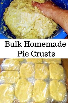 two pictures showing how to make homemade pie crusts