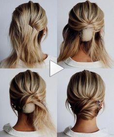 ▷▷ ¿Mamá joven y sin tempo? Estos peinados facilísimos te harán ver súper moderna y elegante en menos de 5 minutos, ¡perfectos para mamás ocupadas! homecoming hairstyles for short hair, homecoming ha! Tutorial Chignon, Bridesmaid Hair Medium Length, Braids For Medium Length Hair, Wedding Hairstyles Tutorial, Bridesmaid Hair Makeup, Hairstyles Bridesmaid, Bridal Hair Updo, Elegant Wedding Hair