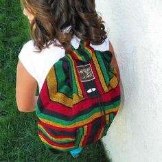 "Everyday multi-use Backpack Bookbag that's a perfect size to carry to school, to the beach, on hikes, or other fun adventures! Drawstring inner closure with button flap style bag Handmade, hand-woven by Artisans in Central Mexico 50% Acrylic 40% Polyester 10% Cotton Blend Durable Colorfast material Bright Vibrant Colors Approximate size : 14.5\" by 11.5\" by 3.5\" Hand or Machine Wash cold, gentle cycle. Tumble dry low or lay flat to dry." Bohemian Multicolor Backpack For School, Casual Multicolor Backpack For Outdoor Activities, Casual Multicolor Backpack For Festivals, Casual Multicolor Festival Backpack, Mexican Bag, No Bad Days, Book Bag, Backpack Purse, Red Yellow