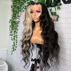 Platinum Blonde Highlight Wigs 100% Human Hair Highlight Wigs, Platinum Blonde Highlights, Blonde Highlight, Remy Human Hair Wigs, Brazilian Remy Hair, Lace Front Human Hair Wigs, Colored Wigs, Body Wave Wig, Colored Highlights