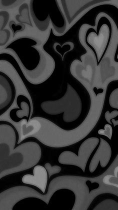 an abstract black and white background with hearts