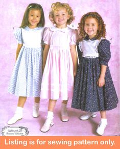 Six Girl, Bib Dress, Dresses For Girls, Pattern Pieces, Dress Aesthetic, Clothing Vintage, Vintage Style Dresses, Dress Sewing Pattern, Dress Sewing