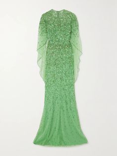 Shop JENNY PACKHAM Delphine cape-effect embellished tulle gown, Explore the latest JENNY PACKHAM women's collection today on NET A PORTER Festive Attire, Wardrobe Makeover, Summer Style Guide, Satin Clutch, Floral Dresses Short, Tulle Gown, Emerald City, Maximalism