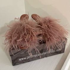 Brand New Never Been Worn. The Cutest Feather Heels! Perfect Condition Honeymoon Wardrobe, Bridesmaid Slippers, Upcoming Fashion Trends, Feather Heels, Shoes 2022, Ivory Wedding Shoes, Anthropologie Wedding, Pink Fits, Pink Feathers