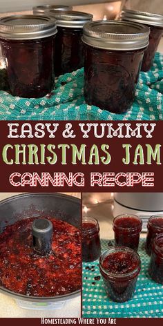 homemade christmas jam canning recipe in mason jars