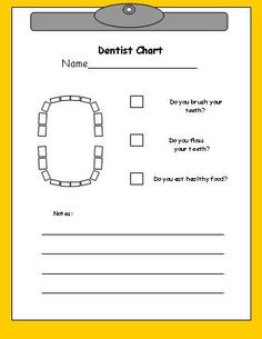 a dental check form with teeth on it