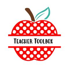 an apple with the word classroom organization on it's side and polka dot print