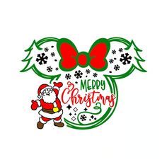 a mickey mouse christmas card with santa clause