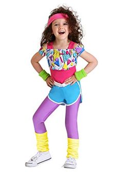 Fantasia Anos 80: 60 ideias criativas para você Retro Workout Outfit, Retro Workout, 80's Costume, Toddler Costumes Girl, Moda Academia, Pink Leotard, Carnaval Costume, 80s Fashion Trends