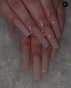 Long Ballerina Nails Designs Ideas, Neutral Long Nails Acrylic, Soft White Long Nails, Coffin Acrylic Nails Neutral, Medium Natural Acrylic Nails, Buchifresa Nails Pink, Natural Coffin Acrylic Nails Long, Neutral Tapered Square Nails, Nails Acrylic Simple Long