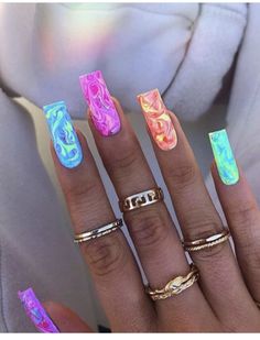 2025 Spring, Hippie Nails, Dope Nail Designs, Spring 2025, Polish Colors, Acrylic Nails Coffin Short, Summer Acrylic Nails