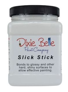 dixie belle paint company silk stick, 8oz jar - white / black lid