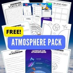 an image of the atmosphere worksheet pack with text that reads,'free '