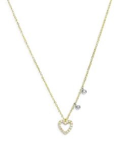 Meira T 14K Yellow Gold Diamond Heart Pendant Necklace, 18 Heart-shaped Yellow Gold Necklace With Diamond Accents, Yellow Gold Double Heart Necklace With 17 Jewels, Fine Jewelry Yellow Gold Double Heart Necklace, Fine Jewelry Yellow Gold Necklace With Heart Charm, Diamond Heart Pendant Necklace, Heart Pendant Diamond, Diamond Heart, Heart Pendant Necklace, Heart Pendant