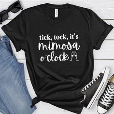 Shirt Images, Brunch Shirts, Christmas Party Shirts, Gifts For Girlfriend, Text Shirt, Drinking Shirts, Tick Tock, Holiday Drinks