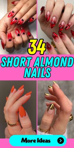 Get inspired by super short almond nails that are both cute and practical. Matte finishes in blue, green, and purple add a modern twist to your nails. Black and glitter accents create a bold and glamorous look. For the fall season, try short almond nails fall designs in pink, white, and red. These nails are perfect for showcasing your personal style. Super Short Almond Nails, Almond Nails For Fall, Short Almond Nails Fall, Almond Nails Fall, Fall Black And White, Black And White Designs