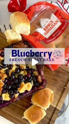 blueberry french toast bake on a cutting board