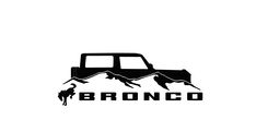 a black and white truck with the word bronco on it