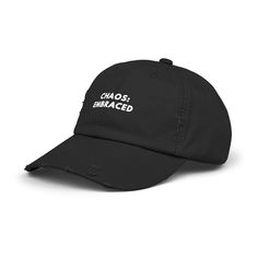 Chaos: Embraced Hat for Men, Hat for Women, Unhinged Hat, Gift for Her, Gift for Him, Funny Meme Hat, Truck Hat, Summer Hat - Etsy Black Dad Hat With Curved Brim As Gift, Funny Adjustable Dad Hat Baseball Cap, Funny Adjustable Snapback Hat, Funny Black Adjustable Snapback Hat, Funny Adjustable Dad Hat With Curved Bill, Funny Black Hats For Gift, Funny Black Hats For Gifts, Funny Black Hat For Gift, Casual Black Dad Hat As Gift