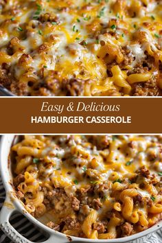 Quick And Easy Hamburger Casserole, Hamberburger Casserole, Simple Hamburger Casserole Recipes, Hamburger Pasta Dishes, Ground Beef And Pasta Casserole, Mac And Cheese Hamburger Casserole, Hamburger Dishes Easy, Hamburger Pasta Recipes Casseroles, Healthy Hamburger Casserole Recipes