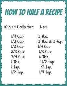 the recipe for how to half a recipe