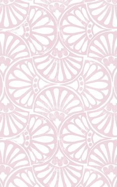 a pink and white wallpaper with an intricate design