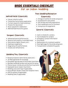 Bride essential checklist guide Wedding checklist for brides Bride's wedding planning guide Ultimate bride checklist Wedding planning tips for brides Bride's pre-wedding checklist Must-have items for brides Wedding day essentials checklist Bridal party checklist Indian bride essentials guide Mehndi ceremony checklist Haldi ceremony checklist Sangeet ceremony checklist Bridal attire checklist Bridal makeup checklist Wedding venue checklist Bridal beauty checklist Indian Wedding Checklist Detailed, Bride List Of Things To Buy, Bridal Party Checklist, Indian Wedding Checklist, Wedding Essentials Checklist, Ceremony Checklist, Pre Wedding Checklist, Indian Wedding Planning Checklist, Wedding Venue Checklist