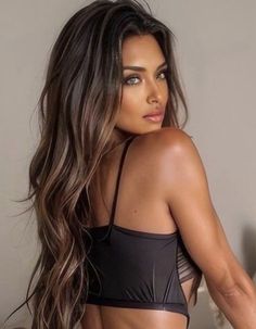 Allison Victoria Hair, Subtle Balayage Brunette Dark, Cool Dark Blonde Hair, Hair For Green Eyes, Latte Brown Hair, Dark Hair Women, Latina Blonde Hair Olive Skin, Brunette Outfits, Brunette Blonde Hair