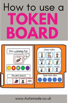 an open book with the title how to use a token board