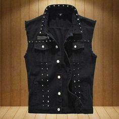 Product Description * Item:men vest * Condition: 100% Brand New * Color:black red * Size:Asian M-5XL * Package:1pc vest (without any accessories ）    Please note: 1.Please allow a little error due to manual measurement. 2.The color maybe a little difference because of the light,screen reflection etc. 3.If you are not sure what size to choose, you can tell us your height and weight, we will recommend the right size for you. Payment We accept PayPal only. Shipping 1. We ship to your PAYPAL ADDRESS Denim Vest Men, Black Denim Vest, Waistcoat Fashion, Fitted Jean Jacket, Sleeveless Jean Jackets, Jeans Vest, Vintage Denim Vest, Goth Outfit, Outfit Retro