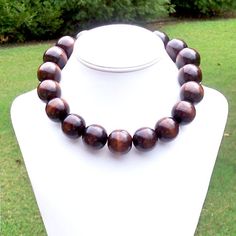 image 0 Brown Beaded Necklace, Abalone Earrings, Mens Necklace, Brown Necklace, Wooden Bracelet, Ethnic Necklaces, Necklace Chunky, Wooden Necklace, Unisex Necklace