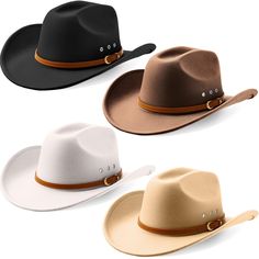 PRICES MAY VARY. Package Contents: you will receive 4 pieces of wide brim hats for women in black, coffee, beige, khaki, enough to meet your daily use and replacement needs, you can choose your favorite color according to your outfit Quality Material: western cowgirl hats are made of quality cotton, polyester material, reliable and comfortable, durable and reusable, can withstand different weather conditions and ensure good durability and comfort, which can support you for a long time Proper Siz Black Coffee Shop, Brim Hats For Women, Western Hats For Women, Western Cowboy Hats, Brim Hats, Outdoor Hats, Classic Outdoor, Western Hats, Western Cowgirls