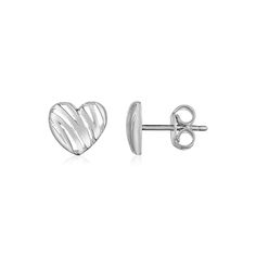 Buy LOVCIA Luxury 14K White Gold Minimalist Scribble Heart Earrings Scribble Heart, Minimalist Vibe, Heart Stud Earrings, Heart Studs, Heart Earrings Studs, Jewelry Earrings Hoops, Fine Jewellery Earrings, Heart Earrings, Heart Design