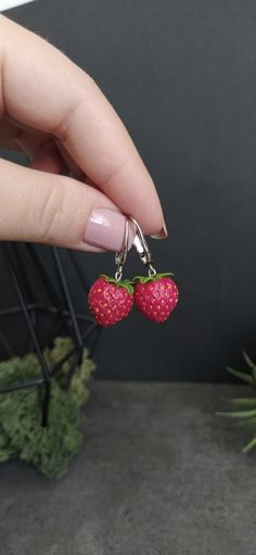 Strawberry earrings, Red jewelry, Fruit earrings, Nature jewelry, Cute gift for her, Berry earrings Price per 1 pair Size: Berry - 0.6 *0.6 inch (1.6 *1.6 cm) Earring length - 1.4 inches (3.6 cm) Material: Polymer Clay All details are handmade by me with love. Please note! Colors may differ depending on the settings of your monitor Thank you for your visit ) Berry Earrings, Strawberry Earrings, Earrings Nature, Cute Gifts For Her, Jewelry Cute, Fruit Earrings, Red Jewelry, Earrings Red, Nature Jewelry