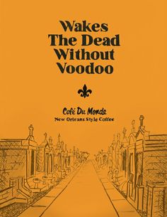 an orange book cover with black writing on the front and bottom, which reads wakes the dead without voodoo