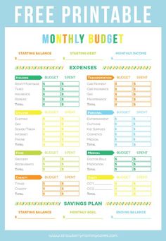 the free printable money budget sheet is perfect for any family to use in their home