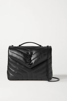 SAINT LAURENT's 'Loulou' bag is defined by its signature quilting and archival 'YSL' motif. Made in Italy, this version has plenty of room inside for your essentials - think a phone, wallet and keys - and has a central zipped pocket to keep smaller items secure. The black colorway means it will go with pretty much anything. -- Black leather (Calf) - Snap-fastening front flap - Comes with a dust bag - Weighs approximately 2.2lbs/ 1kg - Designer color: Dark Smog - Made in Italy Saint Laurent Jeans, Signature Quilts, Bottle Bag, Small Quilts, Saint Laurent Bag, Small Shoulder Bag, Quilted Leather, Net A Porter, Ysl Bag