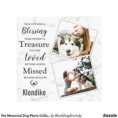 two pictures of a woman and a dog with the words, your life was a blessing