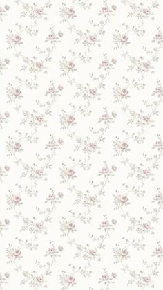 a white wallpaper with pink flowers on it's side and the background is very soft