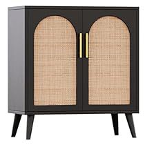 an image of a cabinet with two doors and wicker panels on the front door