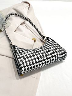 Bag For Love - Houndstooth Pattern Baguette Bag - Women Shoulder Bags Product Description Color Black and White Strap Type Top Handle Style Elegant Pattern Type Houndstooth Bag Size Small Quantity 1 piece Magnetic No Type Baguette Bag Coating 100% Polyurethane Composition 100% Polyurethane Material PU Leather Size Chart INCH CM Size Bag Width Bag Height Bag Length one-size 2.4 5.9 9.4 Size Bag Width Bag Height Bag Length one-size 6 15 24 Similar Products h2 { text-align: center; } .red-box { wid Black Rectangular Bag With Houndstooth Pattern, Black Houndstooth Shoulder Bag For Everyday Use, Black Houndstooth Bag For Everyday Use, Black Houndstooth Pattern Bag For Everyday Use, Chic Black Bag With Houndstooth Pattern, Chic Rectangular Houndstooth Shoulder Bag, Chic Houndstooth Rectangular Shoulder Bag, Trendy Houndstooth Shoulder Bag, Chic Black Houndstooth Pattern Bag