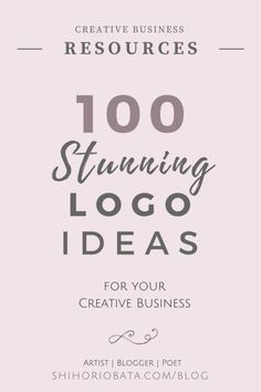 the front cover of a book that says, 100 stunning logo ideas for your creative business