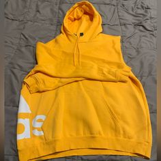 Never Worn But Tags Have Been Removed. Very Stylish Take On This Adidas Hoodie. Oversized Yellow Hooded Hoodie, Oversized Yellow Cotton Hoodie, Oversized Yellow Casual Sweatshirt, Casual Yellow Hoodie Top, Yellow Long Sleeve Sweatshirt Athleisure, Yellow Long Sleeve Sweatshirt For Athleisure, Casual Yellow Hooded Top, Yellow Long Sleeve Sweatshirt In Athleisure Style, Yellow Long Sleeve Sports Sweatshirt