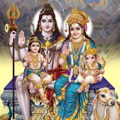 the hindu god and his family