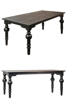 Manny French Country Black Mango Wood Rectangular Dining Table - 72"W Wood Rectangular Dining Table, Curiosity Shop, Kathy Kuo Home, Rectangular Dining Table, Mango Wood, Dining Tables, Unique Decor, French Country, Wood Finish