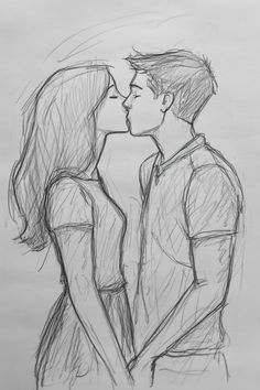 Sweet Couple Poses Drawing Kiss Drawing Of Boyfriend And Girlfriend, Kissing Couple Drawing Base, How To Draw Two People Kissing, Drawings Of Couples Kissing, Drawing Poses Kissing, Drawing Ideas Couples Easy, Couple Simple Drawing, Cute Couple Sketch Simple, Looking At Each Other Drawing