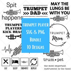 trumpet player svg and png bundle 10 designs